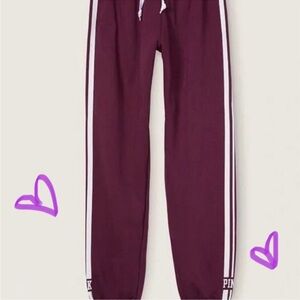 NWT PINK Classic Pant. Burgundy Sweatpants